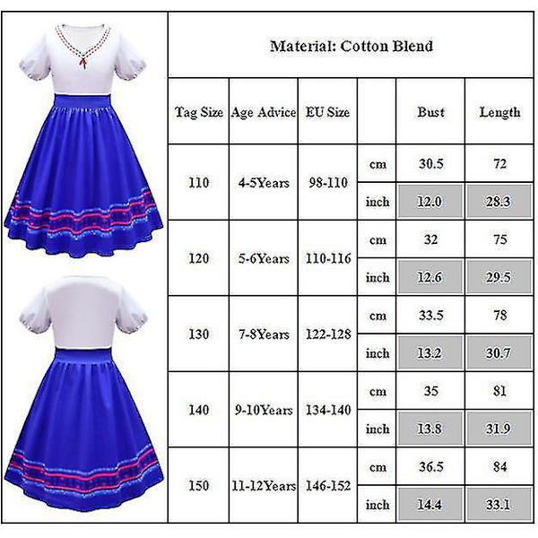 Kids Girls Encanto Luisa Cosplay-asu Fancy Dress Up Party K 7-8 Years