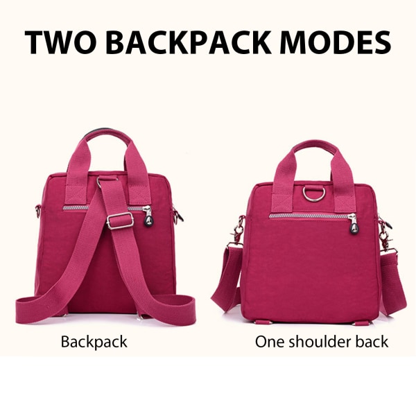 Rento nylon, iso matkalaukku, vedenpitävä käsilaukku, 2-suuntainen Wear Y Hot Pink
