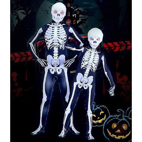 Halloween-asu Skeleton-asut lapsille ja aikuisille - 180