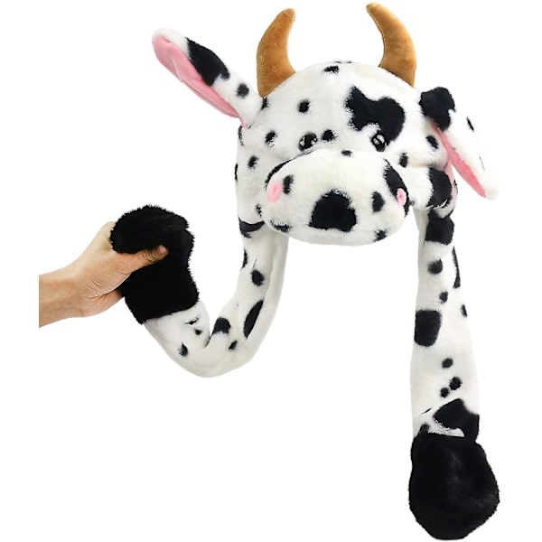 Plys dyrehat Øre Movable Jump Hats Funny Interactive Hat CNMR Rose Gold