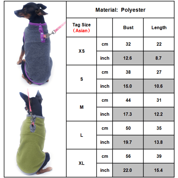 Lemmikkien fleecetakki T-paita Kissa Koiran lämmin takki Liivi Vaatteet V Purple L