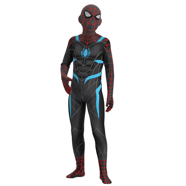 Spider-man Velocity Suit Cosplay Puku Jumpsuit Istuvat Lasten Vaatteet Spiderman Kasvomaali 180cm
