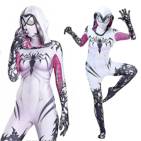 Spider Gwen Stacy Venom Cosplay Kostym Vuxna Barn 120cm