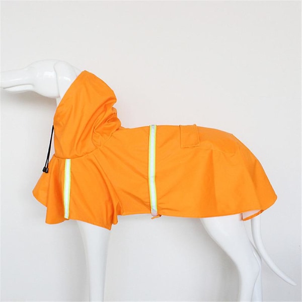 Stor Hunde Regnfrakke Justerbar Pet Vandtæt Beklædning Letvægts Regnfrakke Poncho Hættetrøjer med rem Reflekterende CNMR orange L