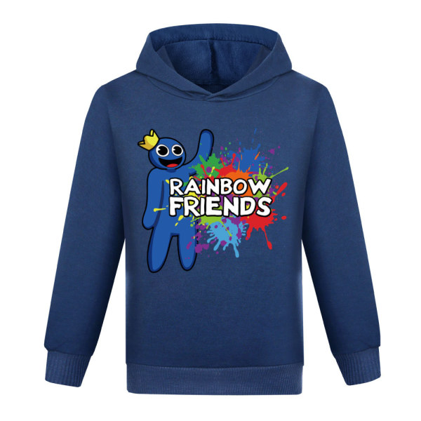 Roblox Rainbow Friends hættetrøje med tryk H Navy Blue 150cm