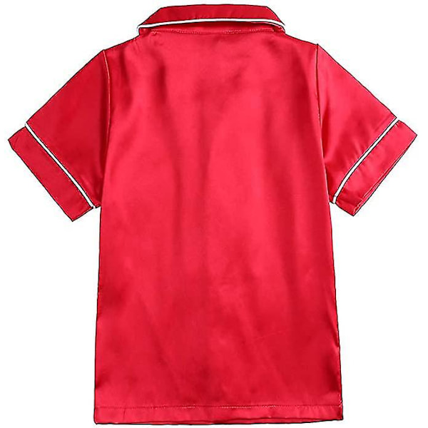 Satiinipyjamasetti lapsille: Napitettavat yövaatteet ja shortsit Z X Red Suit for height 90 to 100cm