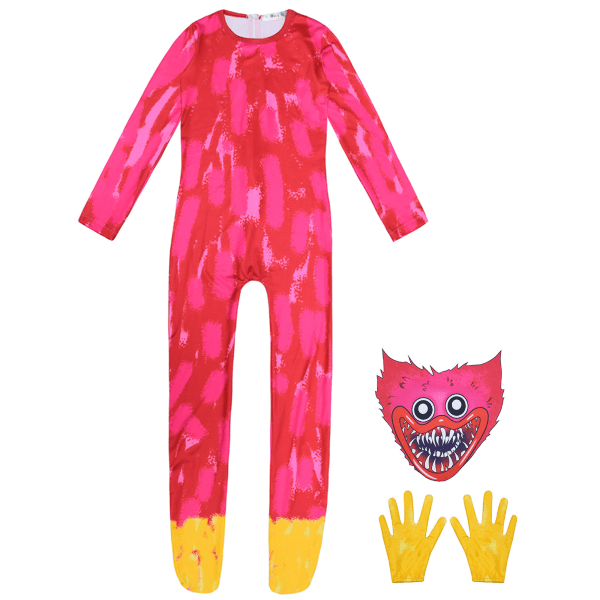 Poppy Playtime Huggy Wuggy Cosplay Costume Jumpsuit + Gloves Z 150Y