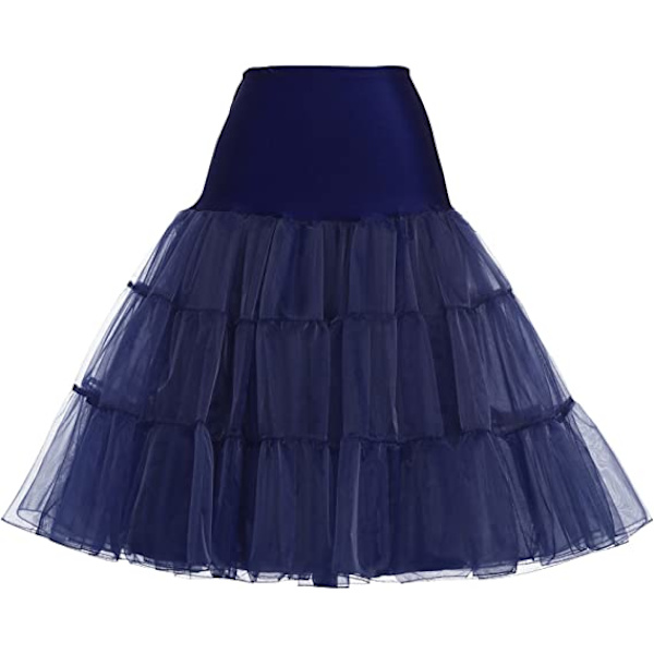 50-luvun alushame Rockabilly-mekko Crinoline Tutu naisille Z X blue L