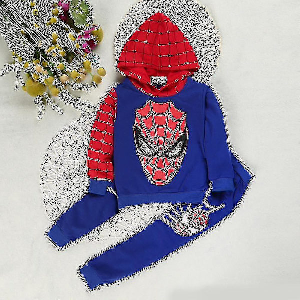 Sportkläder för barn Pojkar Hoodie Sweatshirt Byxor Kostym Kostym Kläder V Blue 3-4 Years