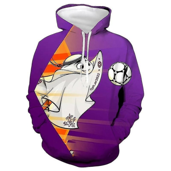 2022 Qatar World Cup Fotboll ascot Theme Barn Aldult Hoodies Sweatshirt - Purple M