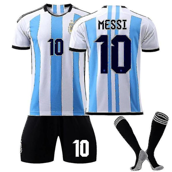 Messi #11 Argentina hjemmetrøjesæt til mænd / 22 Messi 10 adults L(175-180CM)