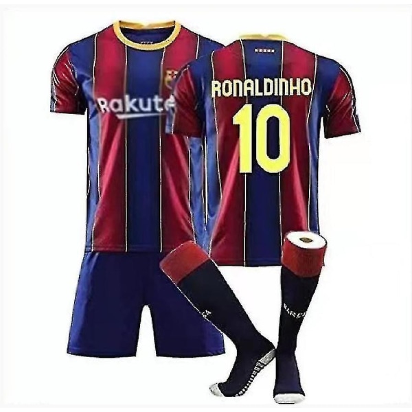 10# Ronaldinho fotbollströja uniformsdräkter V XL