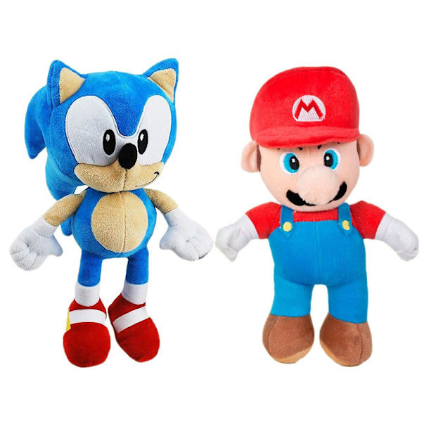 2 kpl Sonic The Hedgehog & Super Mario täytetyt pehmolelut -1 multicolor