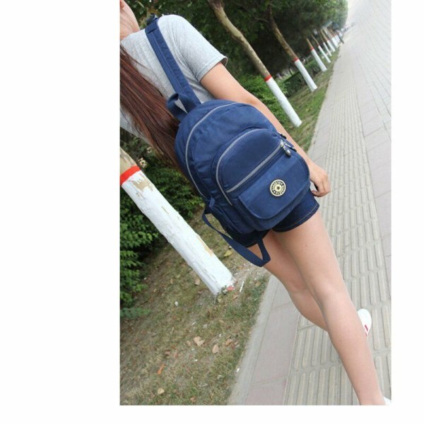Kvinnor Nylon Mini Ryggsäck Handväska Liten Ryggsäck Axel Ryggsäck Resväskor -1 Deep Blue