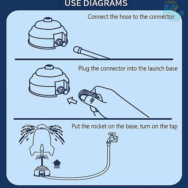 Space Rocket Jet Sprinkler Roterende Splash Leker Vannleke V Yellow
