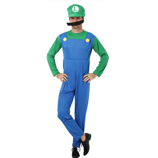 Cosplay Super Mario-kostymer för vuxna och barn red L H green XL