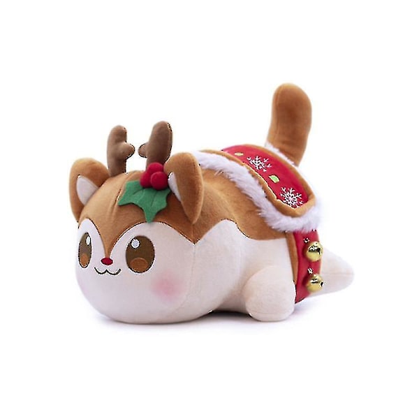 Söt katt plyschleksak Donut katt plysch Kawaii katt plyschleksak lämplig för barns jul födelsedagspresent 25cm-r CNMR Bell deer cat