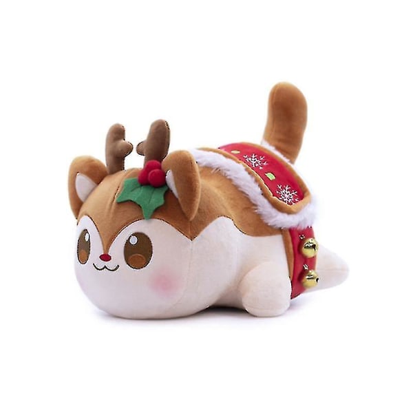 Søt katteplysj smultring katteplysj Kawaii katteplysj egnet til barnejule Bursdagsgave 25cm-r CNMR Bell deer cat