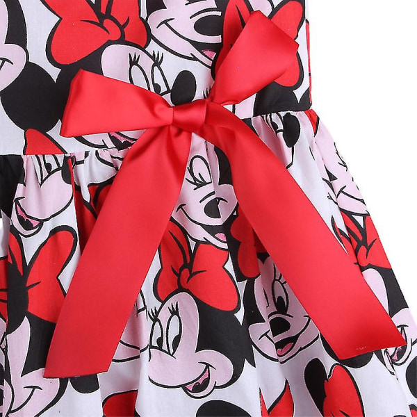 arn Flickor Summer Cartoon Minnie Mouse owknot Princess Swing Dress E Z X B 5-6 Years