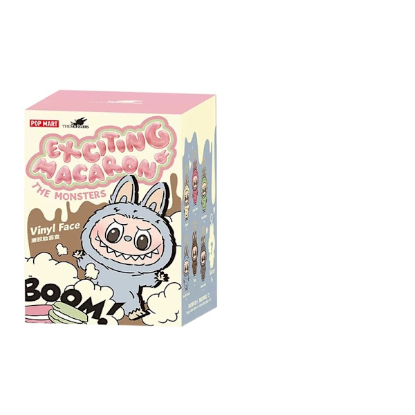 1 stk POP MART LABUBU The Monsters Spennende Macaron Plysjdukker Figurleker Blind Boxes (Farge Tilfeldig)