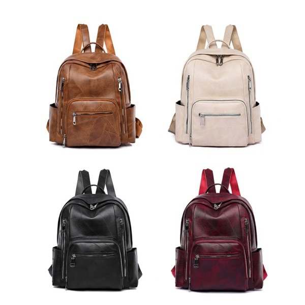 Casual Fashion ryggsekk i mykt skinn. black