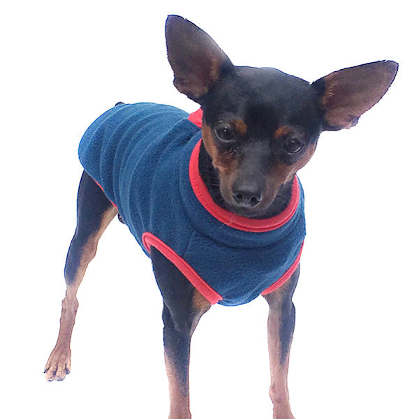 Pet Fleece frakke T-shirt Kat Hund Varm jakke Vest Tøj CNMR Blue L