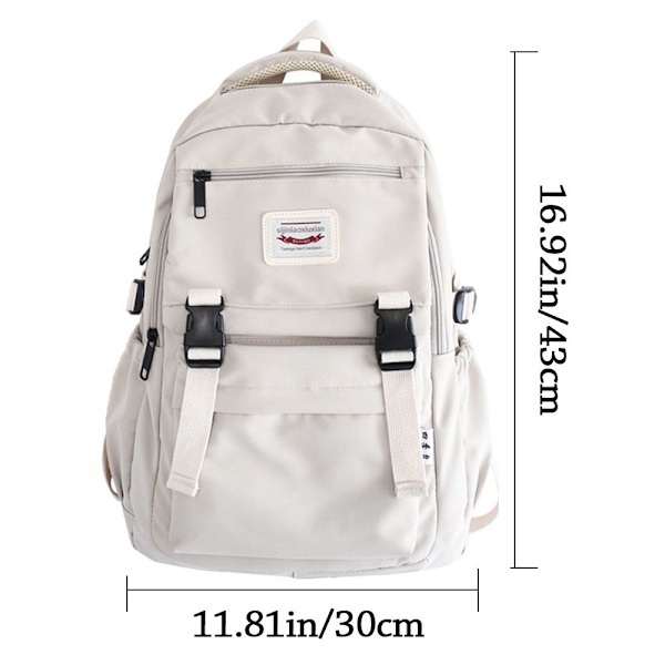 Vandtæt nylon rejsetaske skoletaske - beige
