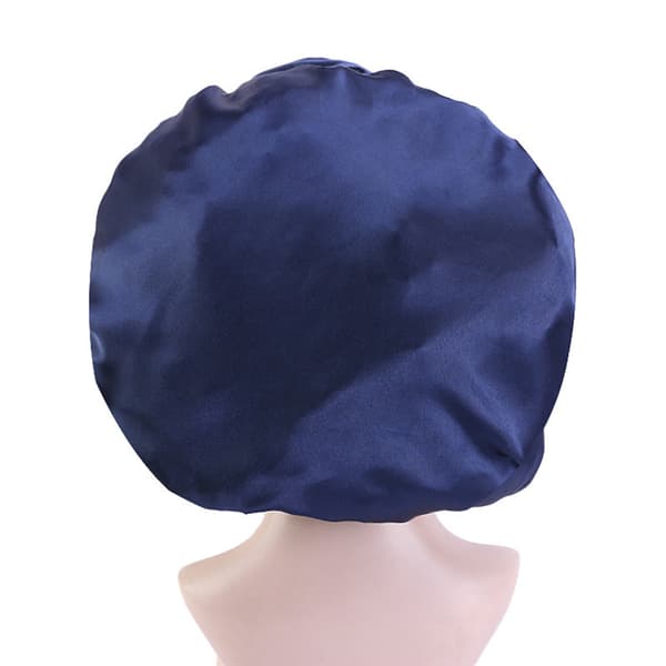 Satin Silke Bonnet for Søvn - Stor Størrelse Black