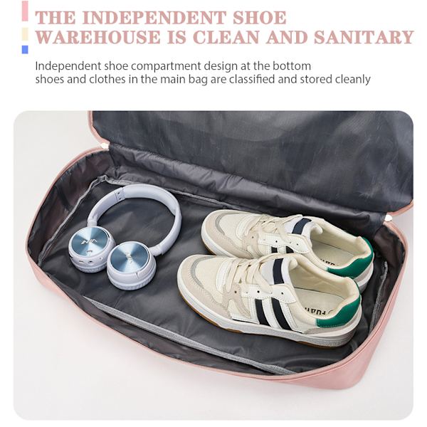 Sammenleggbar Weekendbag Vanntett Skulderveske Treningsveske Skulderveske Sportsbag Weekendbag Reiseveske svart v black
