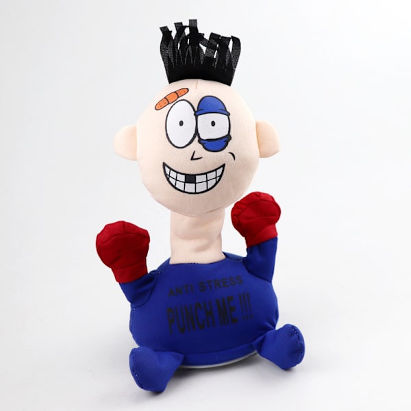 elektrisk plys legetøj punch me doll funny feelings vent legetøj -1 blue