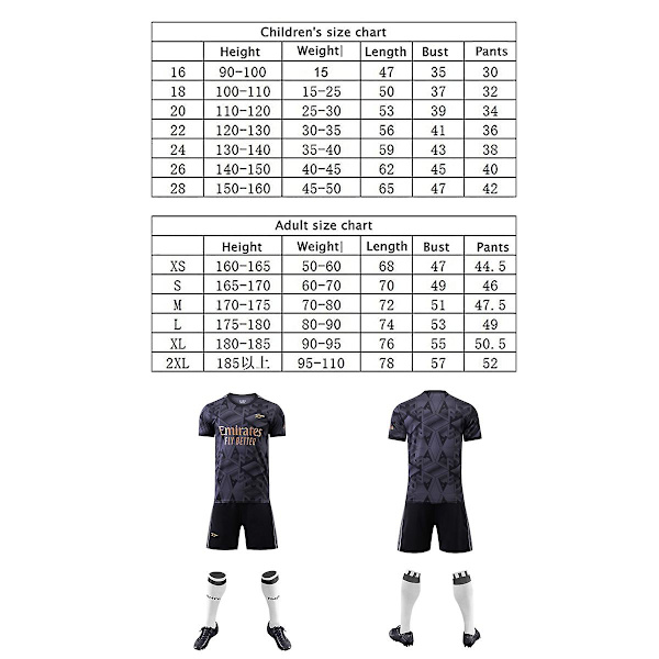 22-23 Arsenal fotbollströja kortärmad set V xs