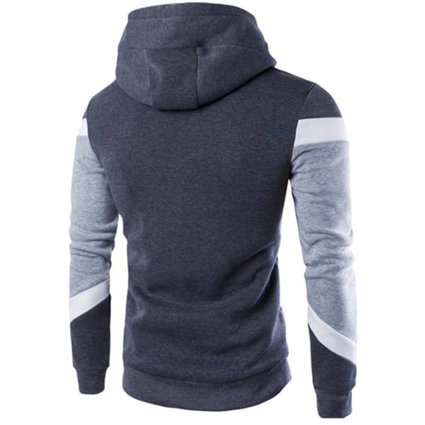 Långärmade huvtröjor för herr Hoody Jacka Pullover Topp H dark grey M