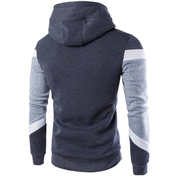 Langærmede hættetrøjer til mænd Hættetrøje med jakke Pullover Top H dark grey M
