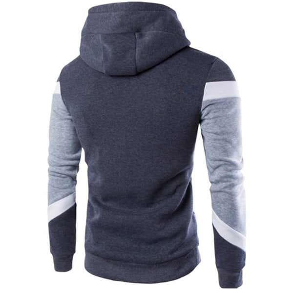 Langermede hettegensere for menn Hoody jakke genser topp H dark grey M