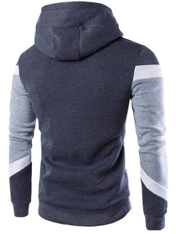 Langermet hettegensere for menn Hettegenser jakke Pullover Topp H dark grey L