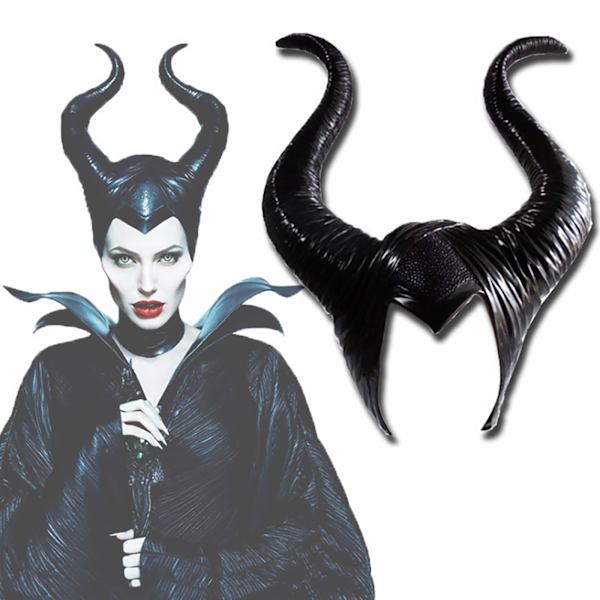 Maleficent Horror Huvudbonadsmask Halloween Cosplay dekoration zy