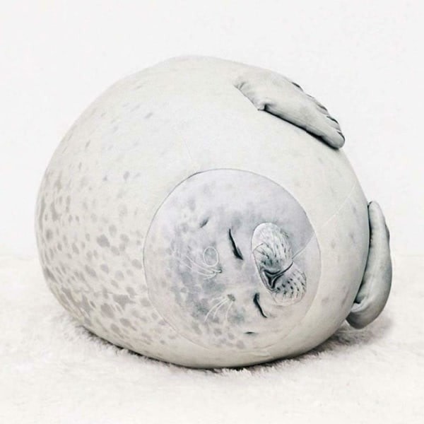 Angry Seal Kudde Plysch Seal Animal Toy Seal Kudde -1 Grey 40CM