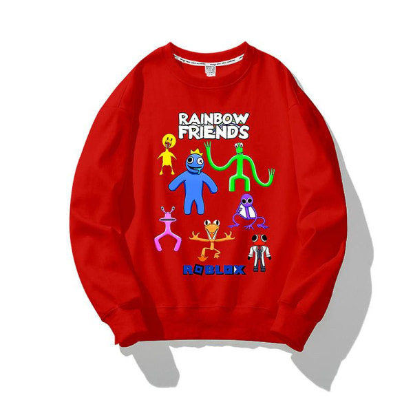 Roblox Rainbow Friends Pullover Varm sweater Rainbow Friends Trykt tøj Børne Pullover V red 120cm