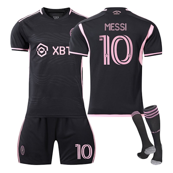 Major League Soccer Messi nr 10 Miami International Jersey Hemma Borta Vuxen Barn Fotbollströja Set bästa Borta Away Away Kids 16(90-100cm)