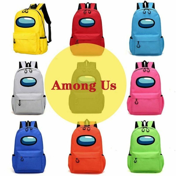 Among Us Game Rygsæk Drenge Piger Skoletaske LYSEBLÅ y light blue