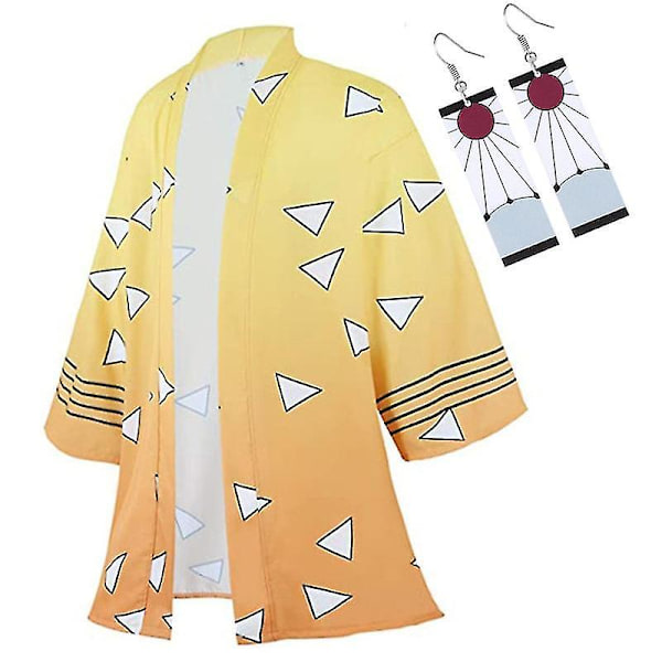 Demon Slayer Kimetsu No Yaiba Haori Kimono Cosplay-asu Agatsuma Zenitsu Kochou Shinobu Summer Co H