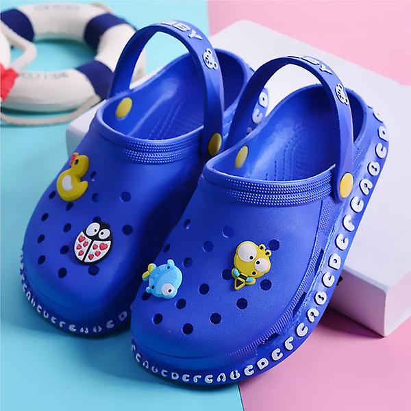 Barntofflor för pojkar Flickor Tecknad skor Sommar Toddler Flip Flops Baby inomhustofflor Strand simtofflor för barn - royalblue 20(56years)