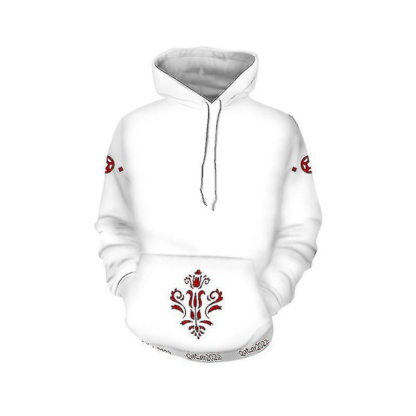 2022 Qatar World Cup Fotboll Mascot Theme Barn Aldult Hoodies Sweatshirt - White 2 4XL