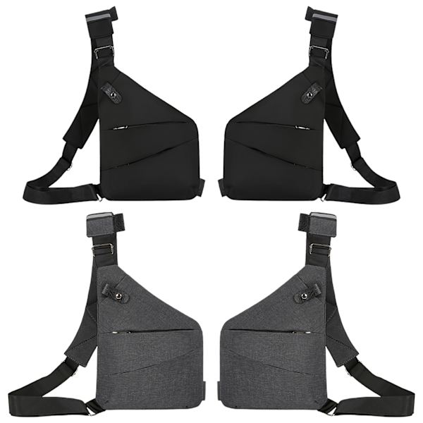 Pieni Sling Bag Lompakko Varkaudenesto Olkalaukku Miesten Naisten Crossbody Laukku musta CNMR black Left Side