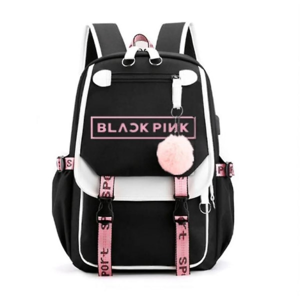 Tik Tok Creative Leisure Shoulders Bag Ryggsäck Skolväska Turistryggsäck 30in -1 Pink-Black