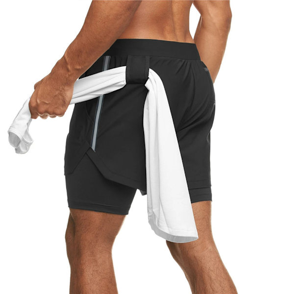 Löysät miesten urheilushortsit Kesähousut Rantahousut Kiristysnyörillä. black XL