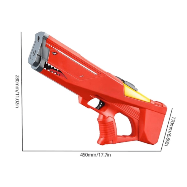 Elektrisk vattenpistol för utomhuspool - röd