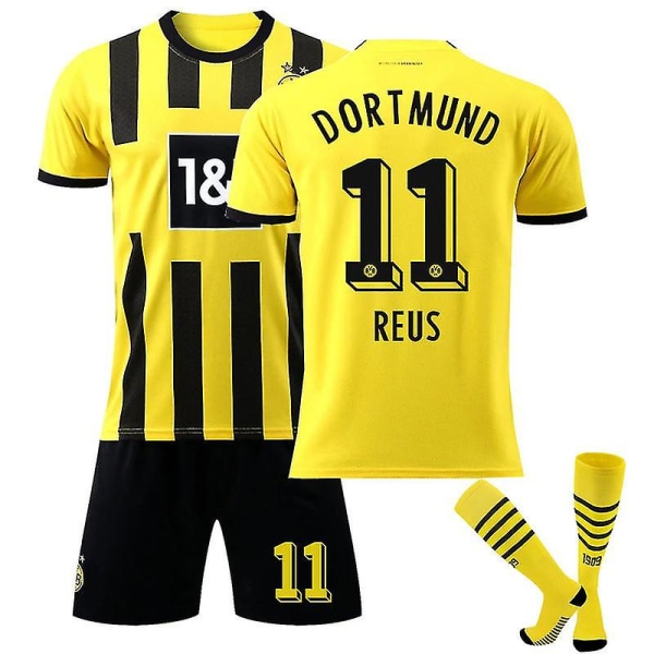 2022-2023 Borussia Dortmund trøje børne fodboldtrøje herre fodboldtrøje sæt CNMR REUS 11 Kids 26(140-150)