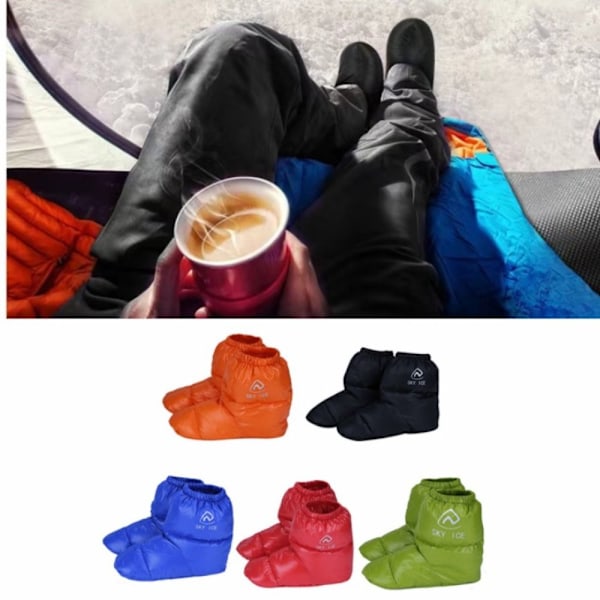 1 par Duck Down Booties Strumpor Klätterskoöverdrag BLÅ L blue blue L