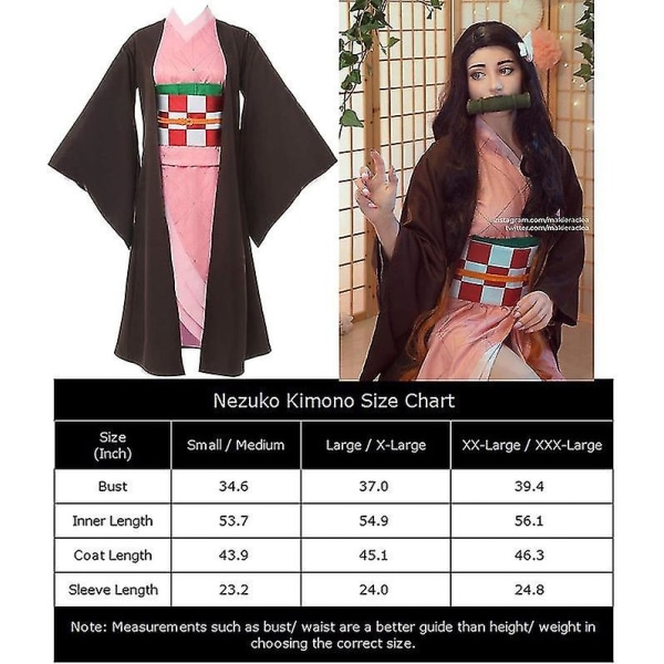 Kids Anime Demon Slayer Cosplay set Vuxen Tanjirou Nezuko Outfit Y Kamado Nezuko 120cm